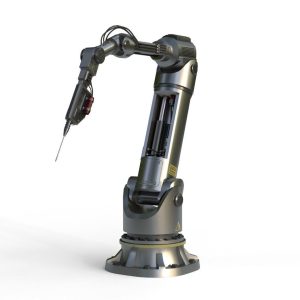 Industrial Robotic Arm with Rigged and Animated