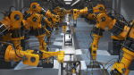 Industrial robots assembling 3D printers
