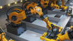 Industrial robots assembling 3D printers