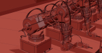 Industrial robots assembling 3D printers