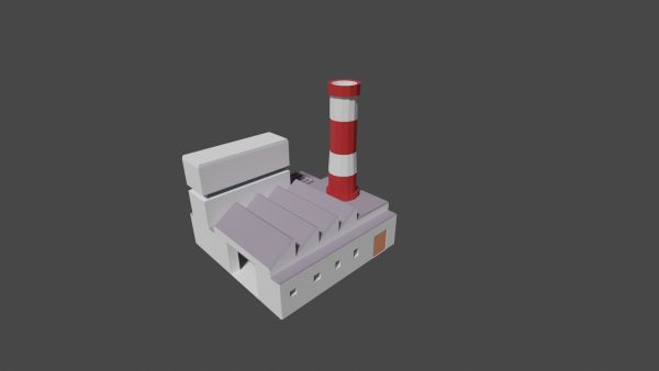 Industrial set factory with chimneys