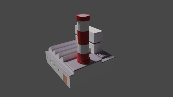 Industrial set factory with chimneys