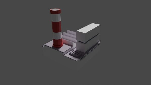 Industrial set factory with chimneys