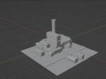 Industrial set factory with chimneys