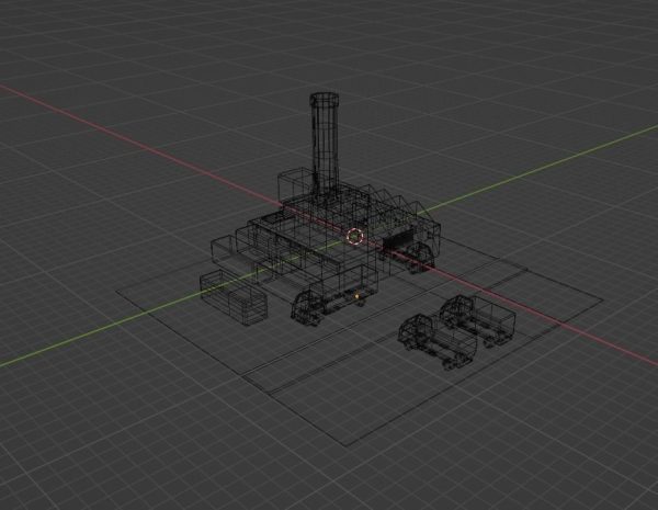 Industrial set factory with chimneys