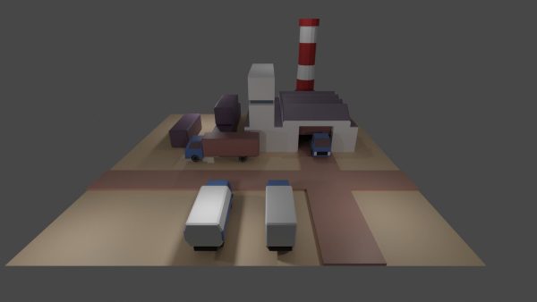 Industrial set factory with chimneys