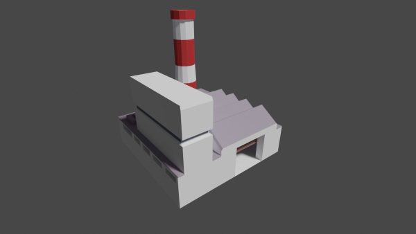 Industrial set factory with chimneys