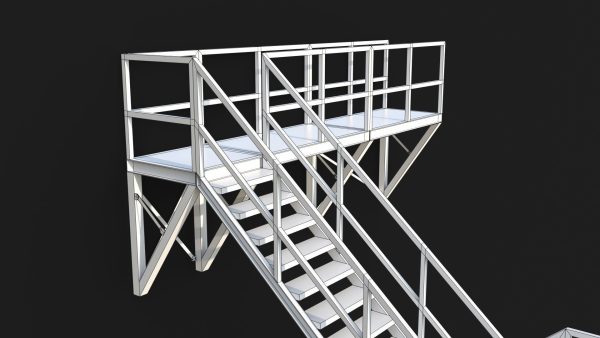 Industrial Stairs Modular PBR 01
