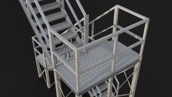 Industrial Stairs Modular PBR 01