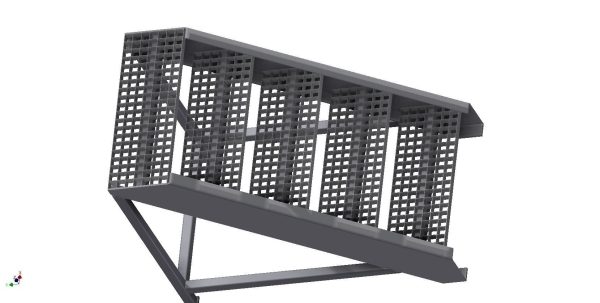 Industrial steel ladder