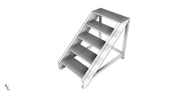 Industrial steel ladder