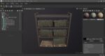 Iron shelf and military wooden box 3D Model