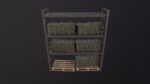 Iron shelf and military wooden box 3D Model