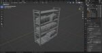 Iron shelf and military wooden box 3D Model