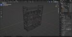 Iron shelf and military wooden box 3D Model