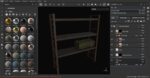 Iron shelf and military wooden box 3D Model
