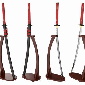 Japanese sword Katana on a vertical stand