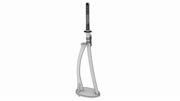 Japanese sword Katana on a vertical stand
