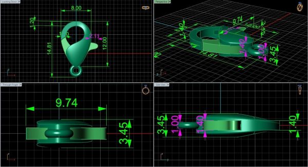jewelry lock 12x8mm