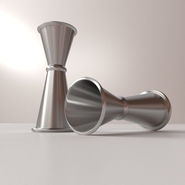 Jigger pair of silver goblets