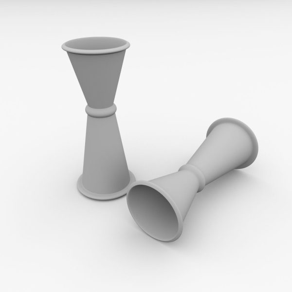 Jigger pair of silver goblets