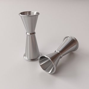 Jigger pair of silver goblets