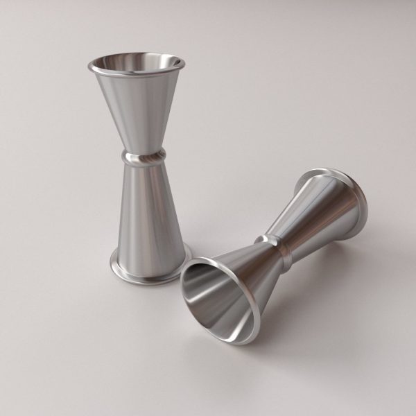 Jigger pair of silver goblets