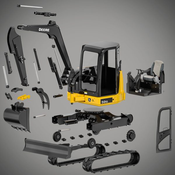 John Deere 50G Excavator Rigged