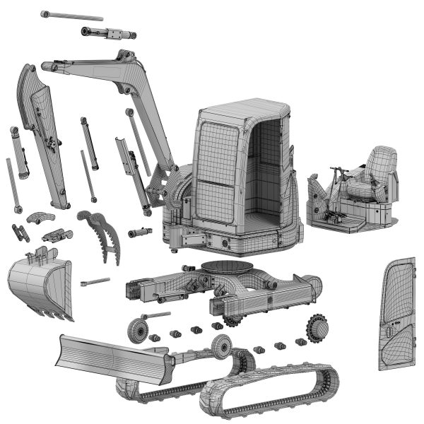 John Deere 50G Excavator Rigged