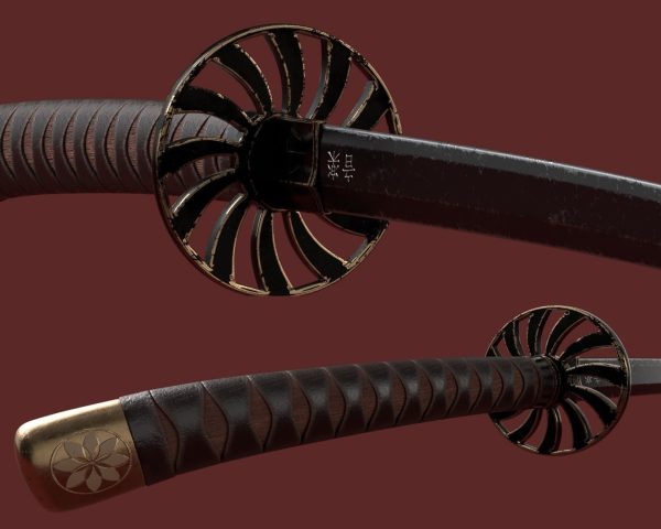 Katana Sword Blade Low-poly 3D model