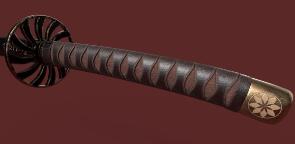 Katana Sword Blade Low-poly 3D model