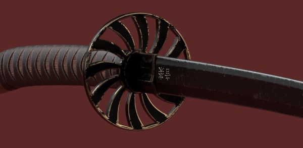 Katana Sword Blade Low-poly 3D model