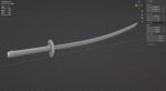 Katana weapon blade 3D model