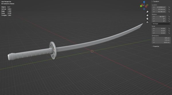 Katana weapon blade 3D model