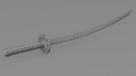 Katana weapon blade 3D model