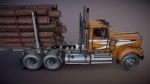 Kenworth W900A log train truck