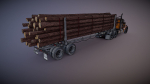 Kenworth W900A log train truck