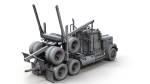 Kenworth W900A log train truck