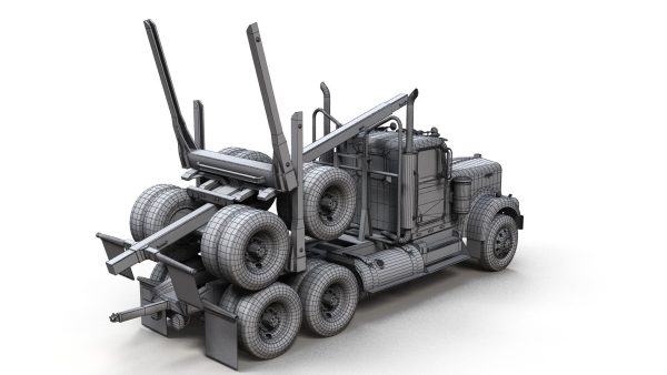 Kenworth W900A log train truck