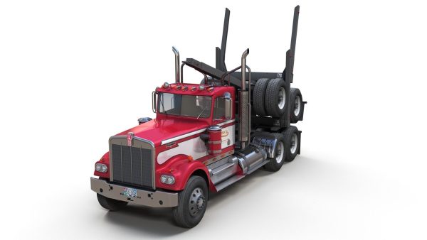 Kenworth W900A log train truck