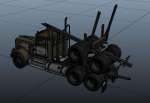 Kenworth W900A log train truck