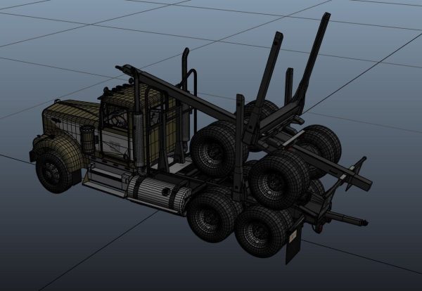 Kenworth W900A log train truck