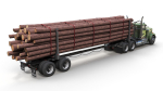 Kenworth W900A log train truck
