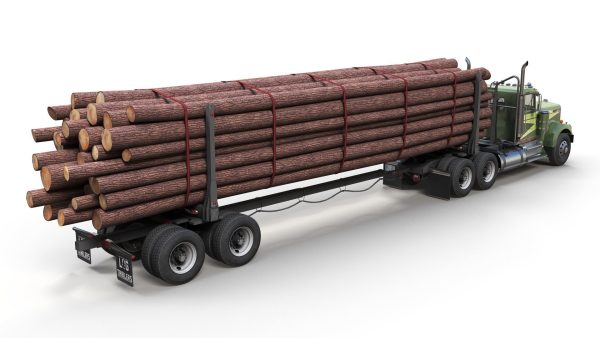 Kenworth W900A log train truck