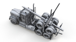 Kenworth W900A log train truck