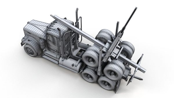 Kenworth W900A log train truck