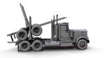 Kenworth W900A log train truck