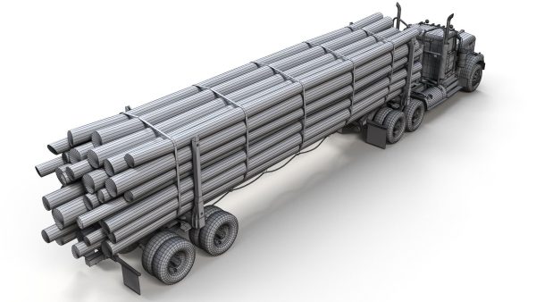 Kenworth W900A log train truck