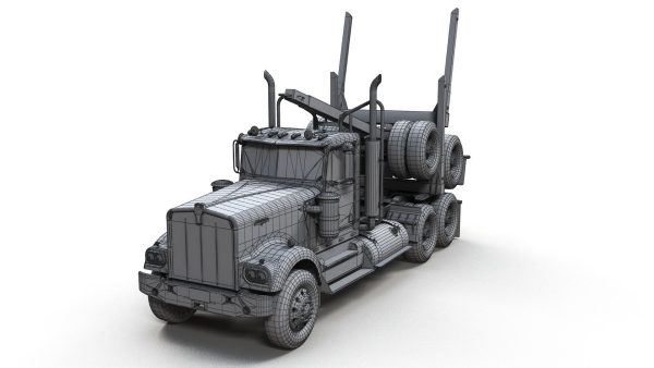Kenworth W900A log train truck
