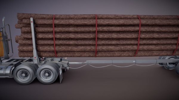 Kenworth W900A log train truck